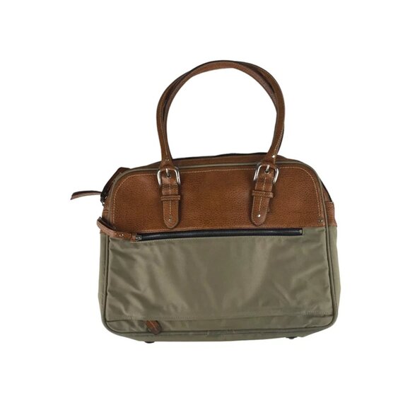 Franklin Covey Womens Beige Brown Adjustable Leather Strap Shoulder‎ Bag Size S - Picture 6 of 10